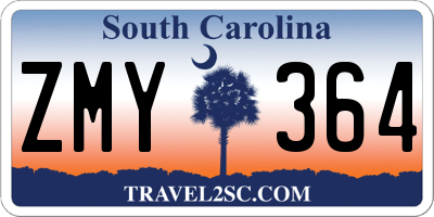 SC license plate ZMY364
