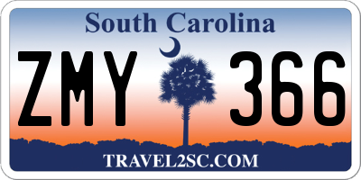 SC license plate ZMY366