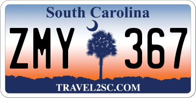 SC license plate ZMY367