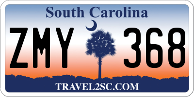 SC license plate ZMY368