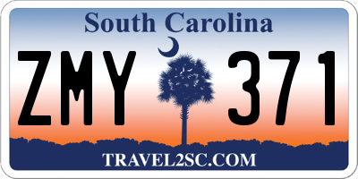 SC license plate ZMY371