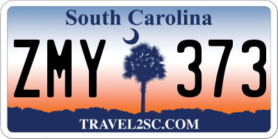 SC license plate ZMY373