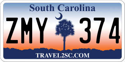 SC license plate ZMY374