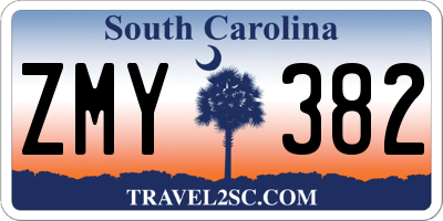 SC license plate ZMY382
