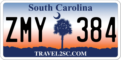 SC license plate ZMY384
