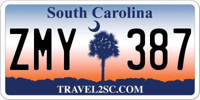SC license plate ZMY387
