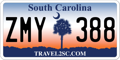 SC license plate ZMY388