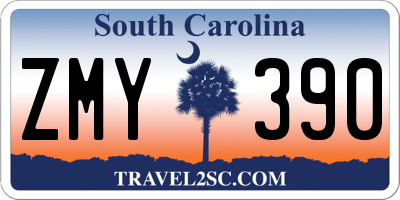 SC license plate ZMY390