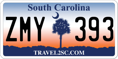SC license plate ZMY393