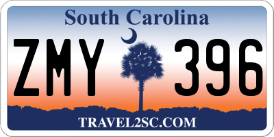 SC license plate ZMY396