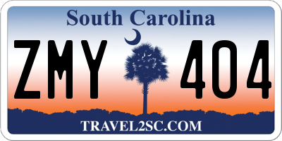 SC license plate ZMY404