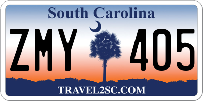 SC license plate ZMY405