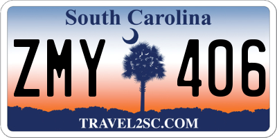 SC license plate ZMY406