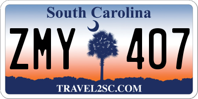 SC license plate ZMY407