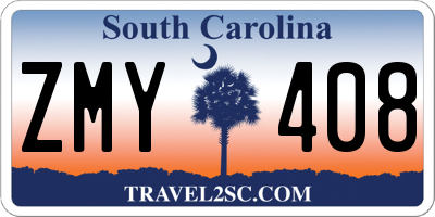 SC license plate ZMY408