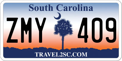 SC license plate ZMY409