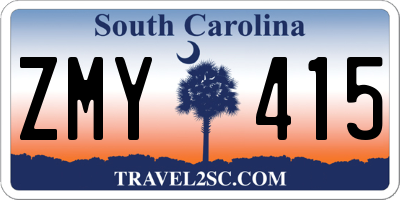 SC license plate ZMY415