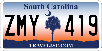 SC license plate ZMY419
