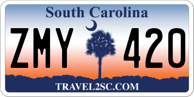SC license plate ZMY420