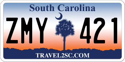 SC license plate ZMY421