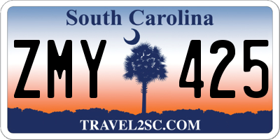 SC license plate ZMY425
