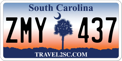 SC license plate ZMY437