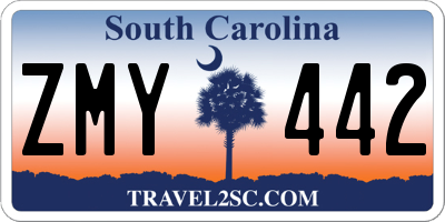 SC license plate ZMY442