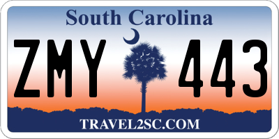 SC license plate ZMY443