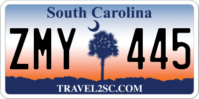 SC license plate ZMY445