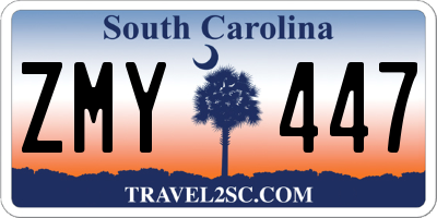 SC license plate ZMY447