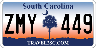 SC license plate ZMY449
