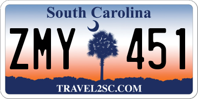 SC license plate ZMY451