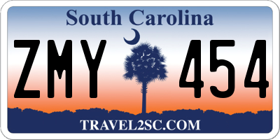 SC license plate ZMY454