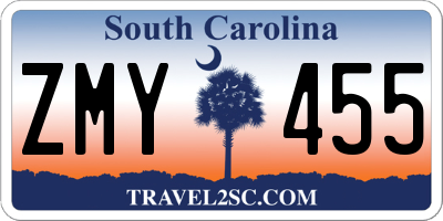 SC license plate ZMY455