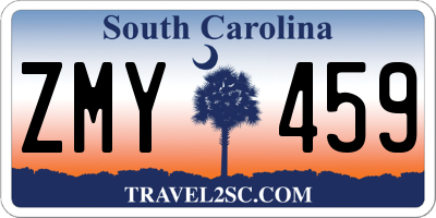 SC license plate ZMY459