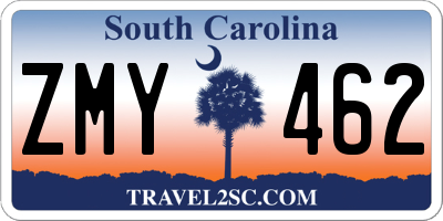 SC license plate ZMY462