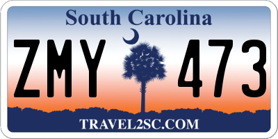 SC license plate ZMY473
