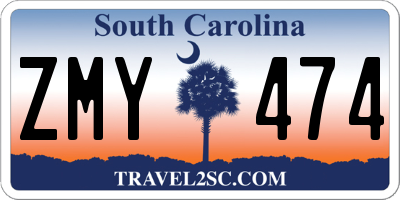 SC license plate ZMY474