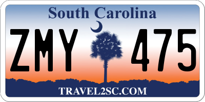 SC license plate ZMY475