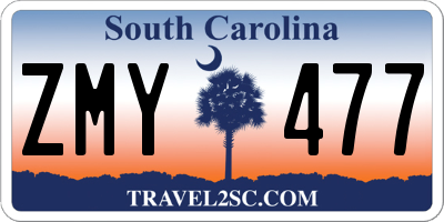 SC license plate ZMY477