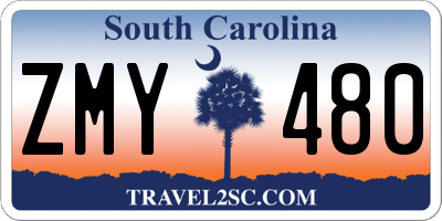 SC license plate ZMY480