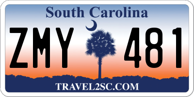 SC license plate ZMY481