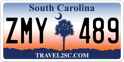 SC license plate ZMY489