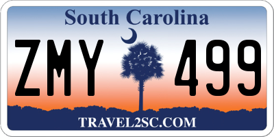 SC license plate ZMY499
