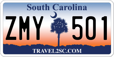 SC license plate ZMY501