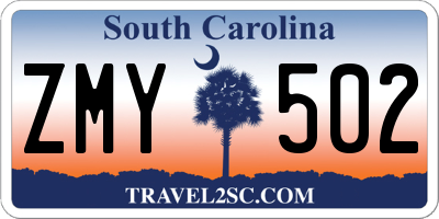 SC license plate ZMY502