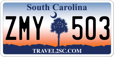 SC license plate ZMY503