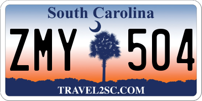 SC license plate ZMY504