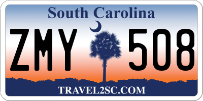 SC license plate ZMY508