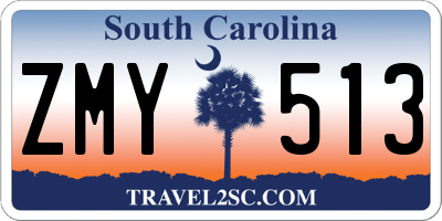 SC license plate ZMY513